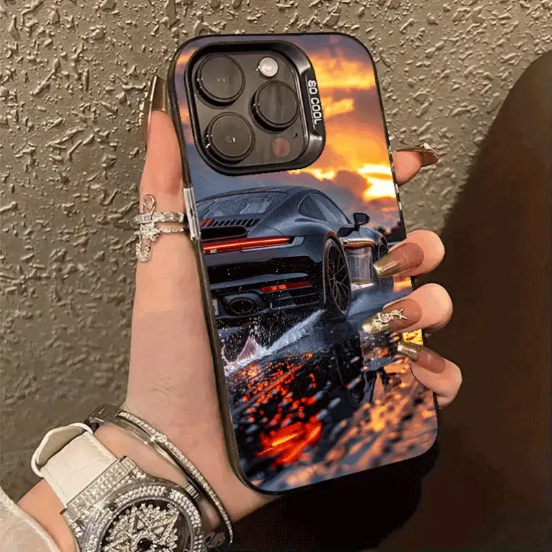An amazing car pattern phone case showcasing a soft TPU protective cover with impact resistance suitable for iPhone 17 17Air 16 15 14 Pro Max Plus 13 12 11 Promax X XSMAS 7 8Plus and many other phones. It's a perfect gift for any occasion