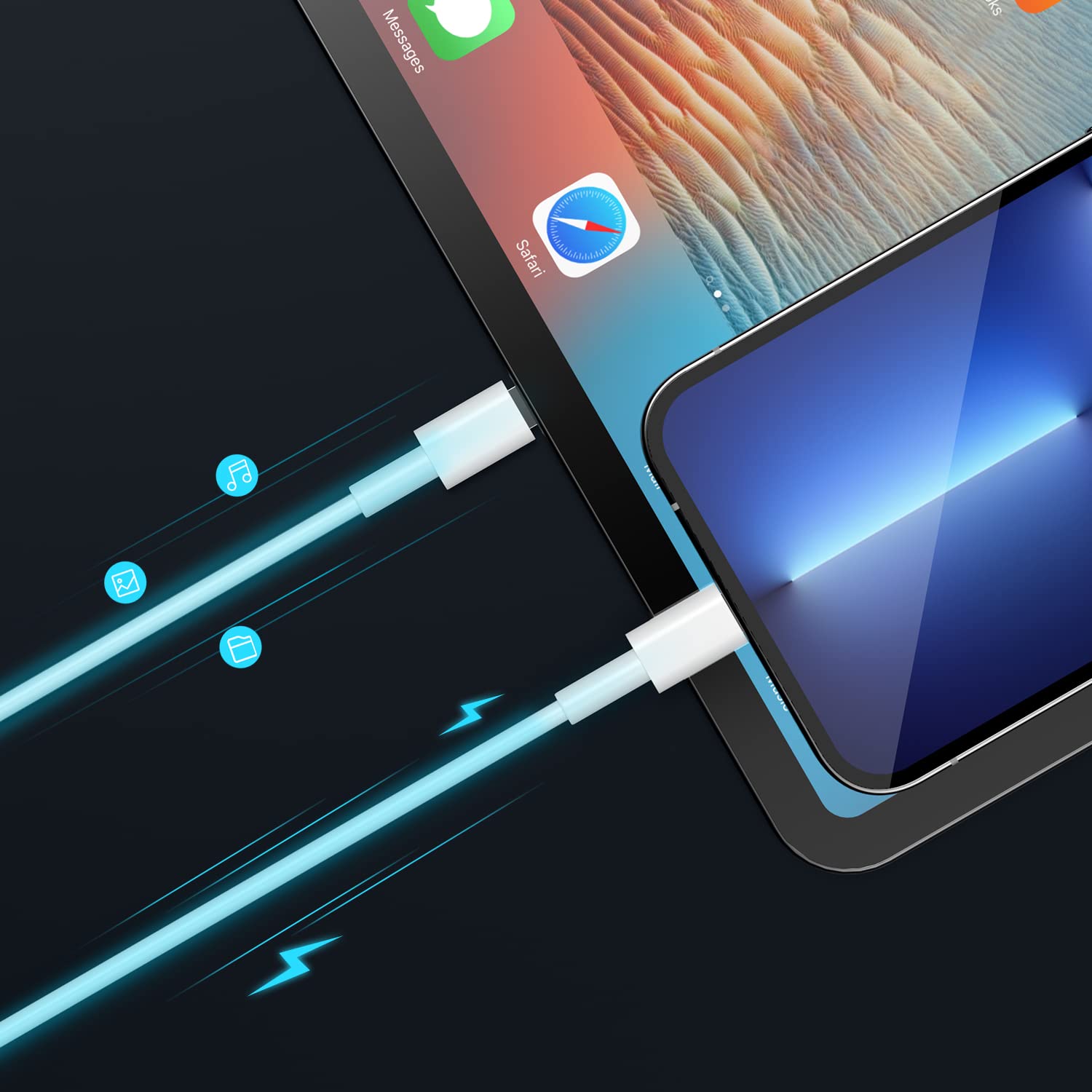 2 PCS USB C to Lightning Cable 1M [Apple MFi Certified] iPhone Fast Charger Cable USB-C Power Delivery Charging Cord for iPhone 14/13/12/12 PRO Max/12 Mini/11/11PRO/XS/Max/XR/X/8/8Plus/iPad