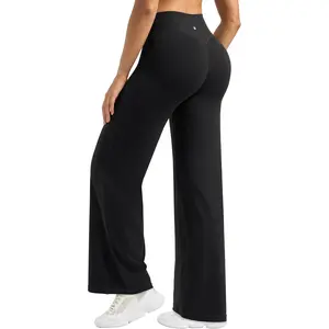 Willit Women's High Waist Straight Leg Leggings - Wide Leg Yoga Pants for Workout & Casual Wear - Soft, Stretchy, and Durable Butterflux Fabric - Seamless Transition from Gym to Street Style leg bottom fitness gymwear woman