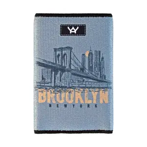 212 MAIN Men's Slim Front Pocket Wallet - 1416 Minimalist, Eco-Fabric, Woven Elastic, RFID-Blocker Security Wallet with Brooklyn Print Design, Graphic Men's Wallets, Fashion Men's Wallets