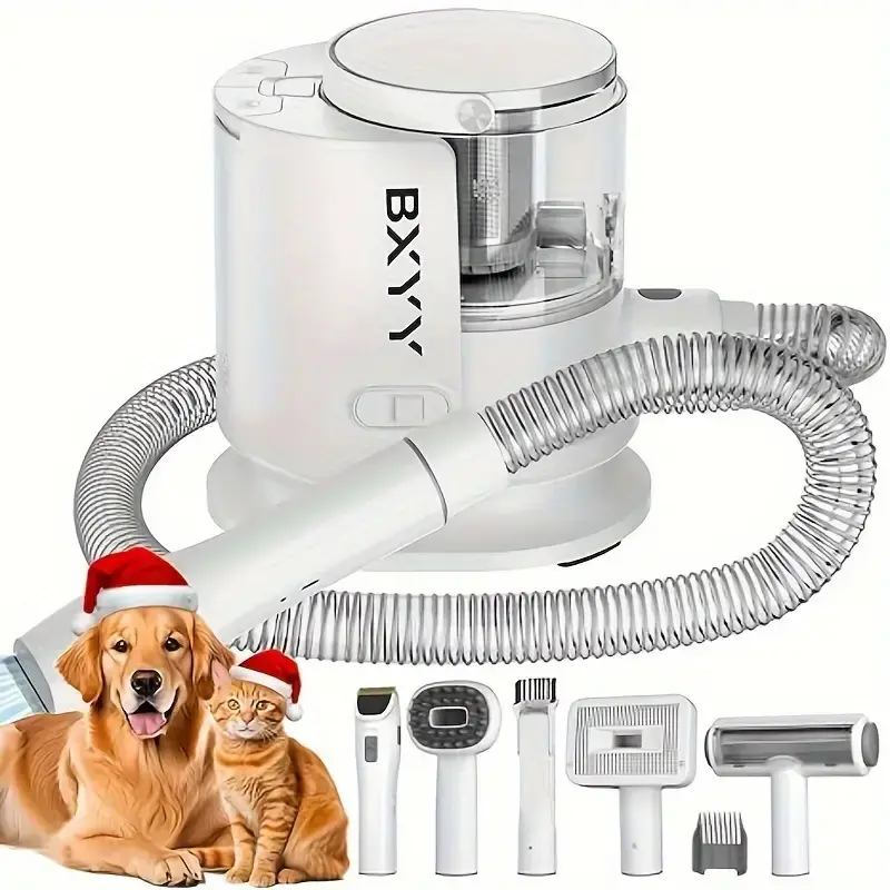 Dog grooming kit and vacuum, 12,000 Pa pet grooming vacuum, 1.5 L dog grooming vacuum, 99% dog vacuum for hair removal and grooming, 6 pet grooming tools