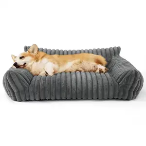 Cute Cat Couch, Fluffy Sofa Bed for Cats and Small Dogs, Premium Faux Rabbit Fur Cats beds for Indoor Cat with Removable Washable Cover, Ultra-Soft Supportive Pet Couch Furniture