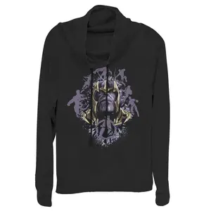 Juniors Womens Marvel Avengers: Endgame Thanos Inkblot Frame Cowl Neck Sweatshirt