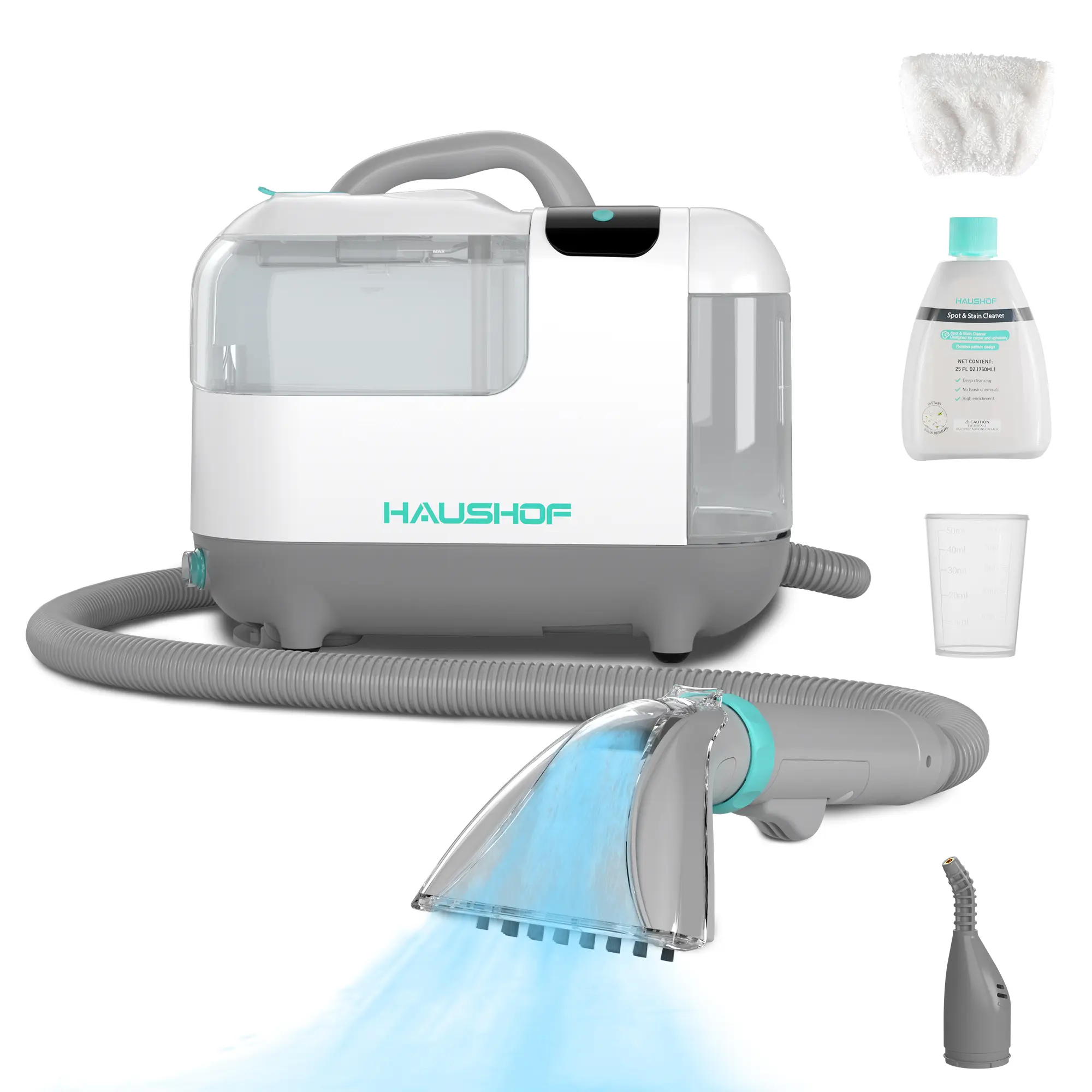 #fathersdaygift HAUSHOF Steam Portable Carpet and Upholstery Cleaner, Deep Couch Cleaner Machine with 3 Powerful Cleaning Modes for Pet Stains, Sofa, Rug, Mattress, Car Seat and Curtain, Spot & Stain Cleaner Included