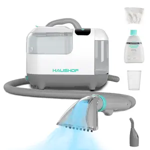 #SpringGlowUp HAUSHOF Steam Portable Carpet and Upholstery Cleaner, Deep Couch Cleaner Machine with 3 Powerful Cleaning Modes for Pet Stains, Sofa, Rug, Mattress, Car Seat and Curtain, Spot & Stain Cleaner Included