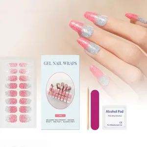 Gel Nail Wraps for Nails Beginner Friendly Waterproof Long Lasting Nail Stickers Easy Apply DIY Home Manicure Glossy Nail Art Strips Portable Stick On Gel Nails for Teens and Adults