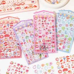 Sweet Candy Party Series Stickers, PVC Material, Diary Journal Phone Case Photo Frame Decoration, 1 Sheet Per Bag