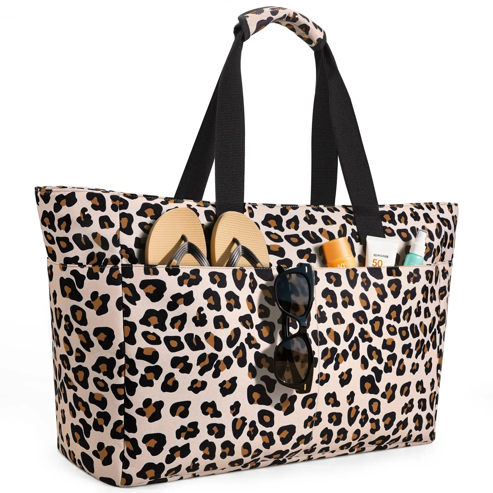 Extra Large Beach Bag Waterproof Beach Totes Bags for Women, Lightweight Foldable Pool Bag with Zipper Wet Compartment