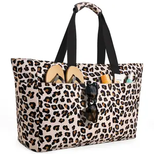 Extra Large Beach Bag Waterproof Beach Totes Bags for Women, Lightweight Foldable Pool Bag with Zipper Wet Compartment