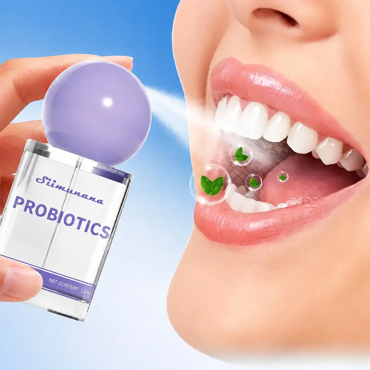 Probiotic Oral Spray 15ml Mint Flavor Alcohol-Free & Sugar-Free Portable Breath Freshener for Long-Lasting Freshness & Oral Care Oral Breath Spray with Probiotics for Balanced Oral Health Mouth Spray Fast Acting Convenient Travel-Sized Daily Breath Care