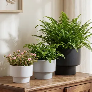 3-Piece Set PE Tiered Cylindrical Planters (Set of 3)