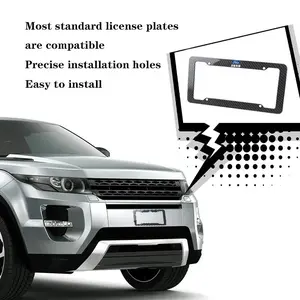 Hot-selling carbon fiber texture plastic license plate frame, fiber black aluminum alloy metal license plate holder, suitable for Ford Aerostar, Aspire, B-MAX, Bronco, C-MAX, Capri, Contour, Corcel, Cortina, Cougar