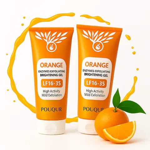 Vitamin C Orange Exfoliating Gel, Alcohol-Free Peeling Solution - Skin-Safe Body Peels, Body Scrub, Deep Clean Brightener, Gentle Daily Natural Skincare for Face+Body Use, Dead Skin Remover