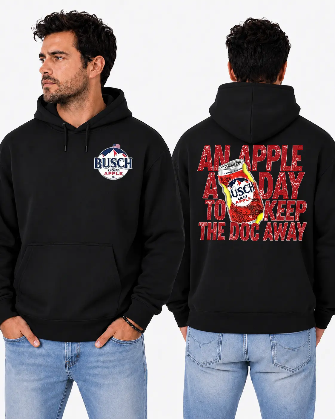 Retro Red Typography Hoodie, Vintage Apple-Inspired Graphic Sweatshirt, Casual Unisex Pullover for Everyday Wear, Gift for Friends and Family