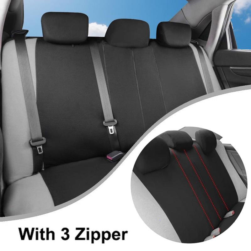 For Honda Accord/Civic/CR-V Car Seat Covers, Full Set Breathable Polyester Cloth Protectors Split Rear Bench Seat Auto Car Interiors Accessories Fit for Most Cars