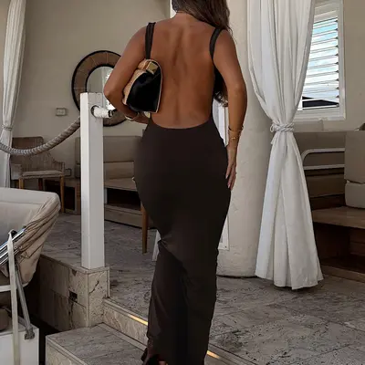 Tight Prom Dress with Open Back