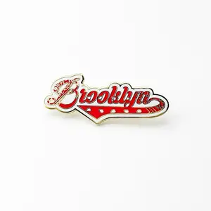 Brooklyn Red Paisley Boro Pin Classic Design for Brooklyn Enthusiasts
