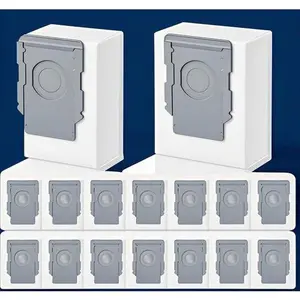 16 Pack Reusable Vacuum Seal Bags for Robotic Vacuums, Compatible with Multiple Models, Dirt Disposal Replacement, No Glue Needed, Durable Leak-Proof Design for Efficient Cleaning