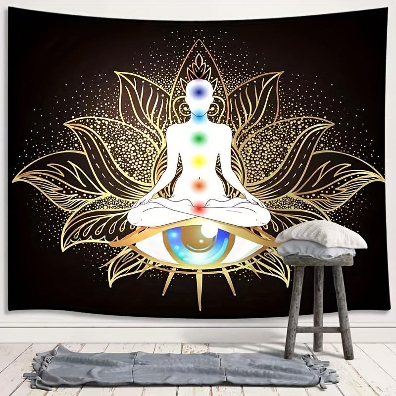 for Lotus & Meditation Portrait Tapestry - Soft Brushed Fabric Wall Hanging for Living Room, Bedroom, Dorm Decor, Zen Home Decor