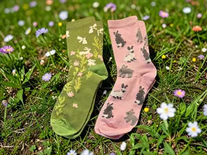 Women's Socks Featuring Various Easter Designs