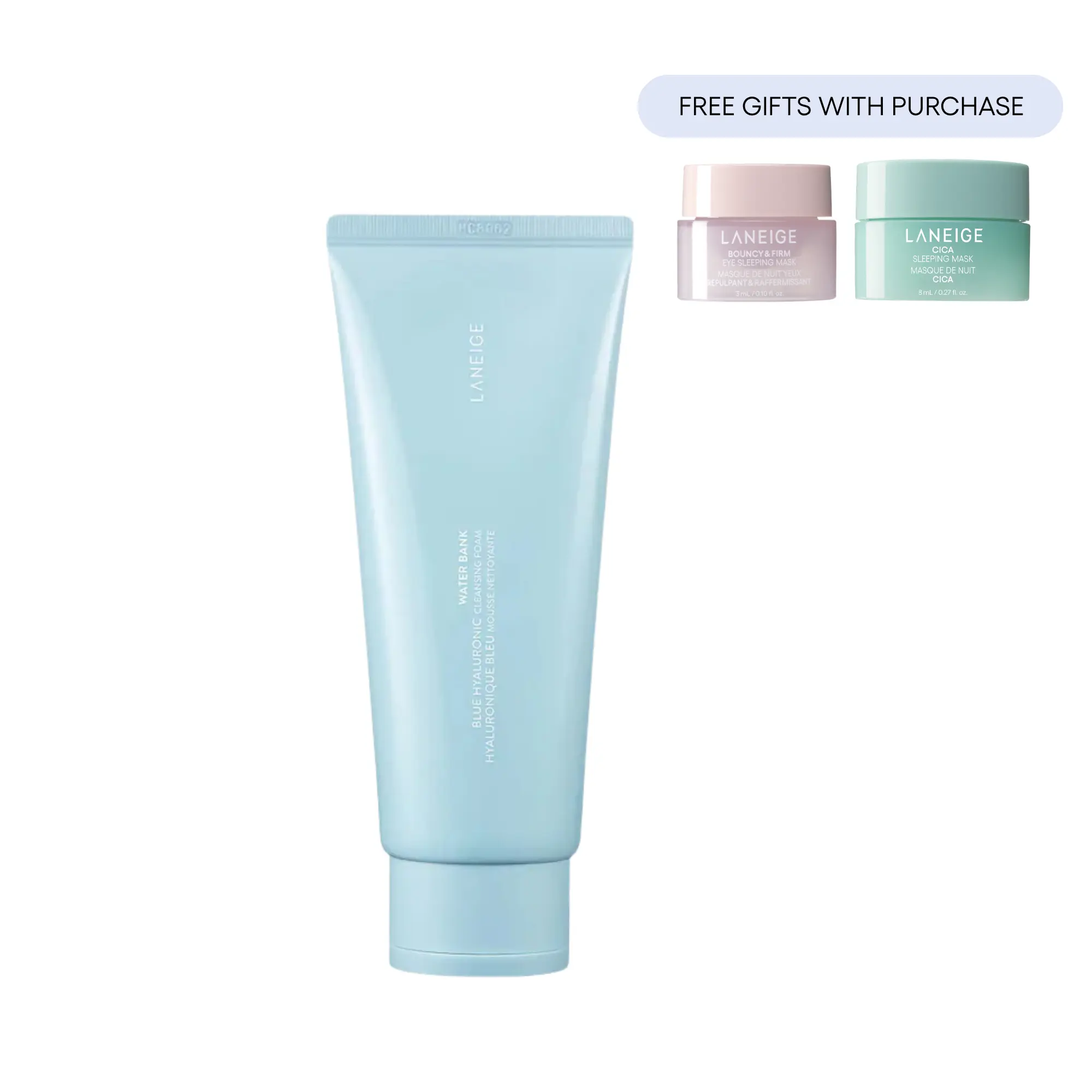 Laneige Water Bank Blue Hyaluronic Cleansing Foam, Facial Cleanser, Softening