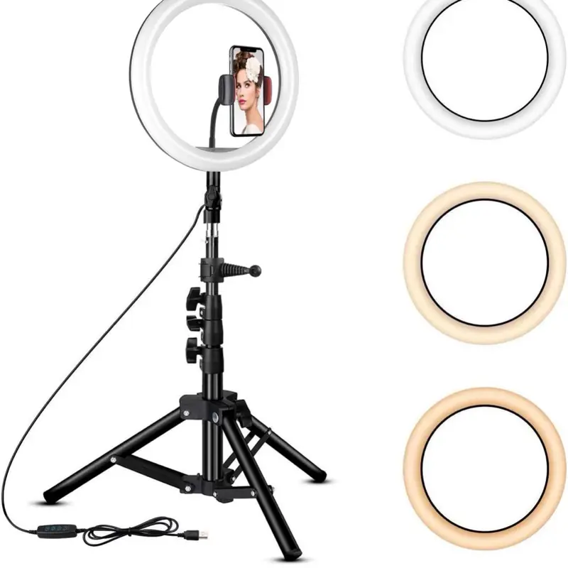 10" Selfie Ring Light Kit with Tripod Stand for Smartphone - Enhance Your Photos with LED Light - Perfect for Phone and Smartphone Users