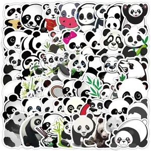 Panda Series Sticker, 50pcs/set Random Waterproof Self Adhesive Decor Sticker for Gift Greeting Card Water Bottle Laptop Phone Case