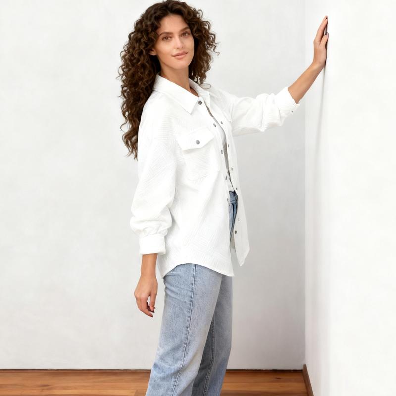 Women's Shacket Jacket with Pockets Casual Fall Coat Long Sleeve Flannel Shirts Button Down Collared Winter Clothes Fit Outfits Soft Warm Chic Oversized Tops Women's Shacket Jacket with Pockets Casual Fall Coat Long Sleeve Flannel Shirts Button Down Collared Winter Clothes Fit Outfits Soft Warm Chic Oversized Tops