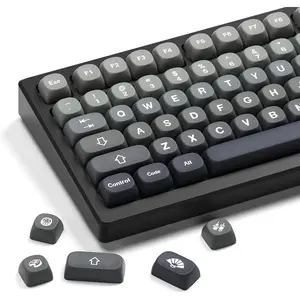 XVX PBT Keycaps-MOA Keycap, Custom Keyboard Keycaps 60 65 75 100 Percent, 5 Side Dye Sublimation, 132  Keycap Set for Cherry Gateron MX Switches Keyboards, Gradient Gray