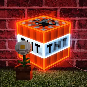 TNT Logo LED Neon Light, Adjustable Wall-Mounted Lamp, Perfect for Room Decor, Men's Lounges, Garages, Suitable for Both Men and Women, Great as a Nightlight Gift for Gamers, Bright Orange Color, Powered by USB