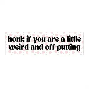 Honk If You Are Weird Bumper Sticker Funny, Cursed Meme Sticker for Car, Weird Novelty Bumper Stickers for New Car, y2k Bumper Sticker