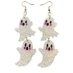 Groovy Glitter Ghost Earrings
