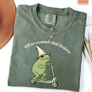 Dad Frog Comfort Colors Shirt Off to Commit Dad Foolery TShirt Funny Frog Scooter Gift For Dad Funny Dada Shirt, Trending Father's Day, Men's Graphic Tees, Casual Outfit, Comfortable Menswear, Perfect Gift For Men, Apr22