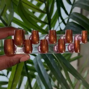 Fall Brown Press on Nails