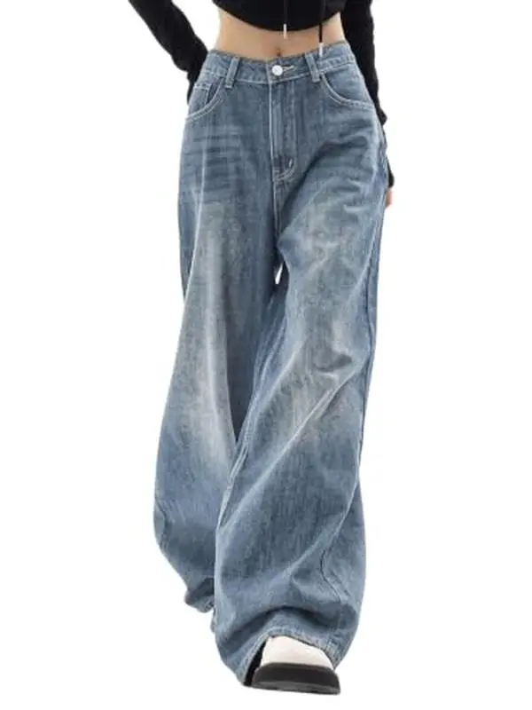 EMMIOL Jeans for Women Wide Leg Baggy Jeans High Waist Y2K Casual Loose Boyfriends Trousers Vintage Streetwear