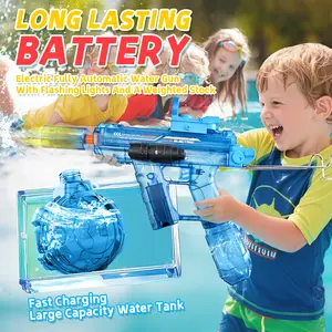Ultimate Battle Powerful Electric Water Gun, Automatic Squirt Gun with Glowing Muzzle 320cc High Capacity, Up to 32 FT Range, Outdoor Summer Party Toy for Adults &Kids Toys for  Christmas Gift, Halloween Present, Black Friday Gifts#Summervibes
