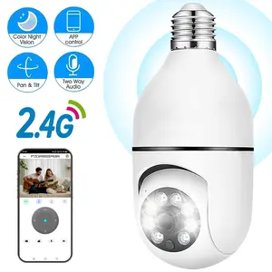 Bulb Security Camera, HD Indoor Surveillance Cam with 2.4G WiFi, AI Human Motion Detection, Night Vision, Two-Way Audio, Easy Installation, 24/7 Recording, Home Apartment Safety Monitoring