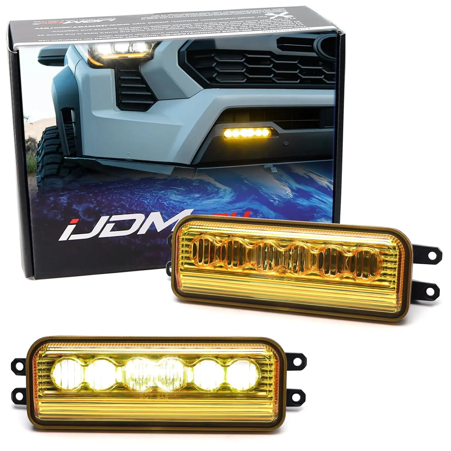 iJDMTOY Yellow Lens 3000K Gold Yellow 6-Projector SAE LED Front Bumper Fog Lamp Light Bars For Toyota 2022-up Tundra/Sequoia, 2024-up Tacoma, 4Runner