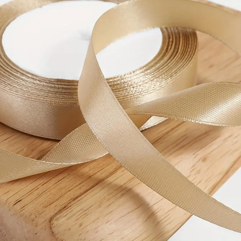Gold ribbon, suitable for handicrafts, gift packaging, wedding and holiday decorations - suitable for DIY projects, making bouquets and jewelry with shiny polyester ribbons, DIY project materials, flower garland ribbons, Gift Wrapping Supplies