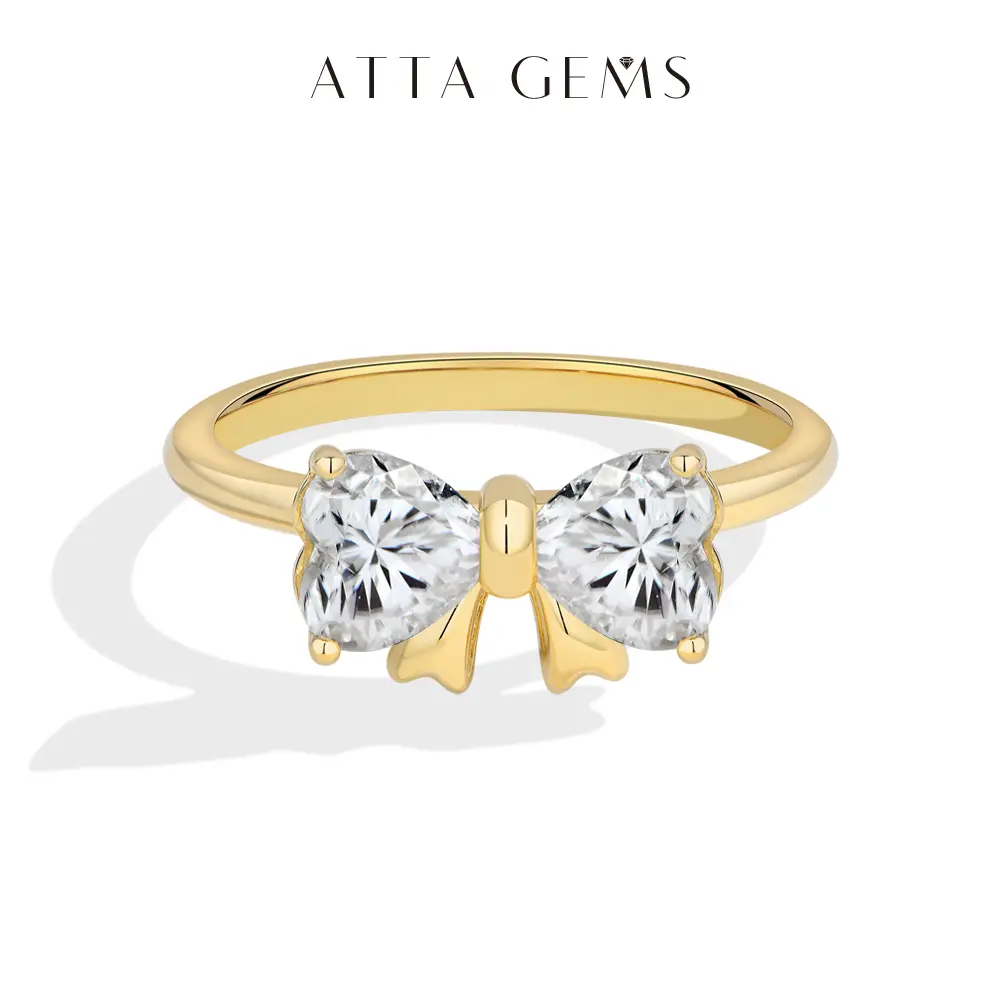 ATTAGEMS Bow Design 1.6ct/0.8ct Heart Cut Lab-Grown Moissanite Ring Heart Shape Ruby Ring for Women 925 Sterling Silver Rings Engagement Daily Wear Party Birthday Gift Jewelry Summervibes R401 summerwins