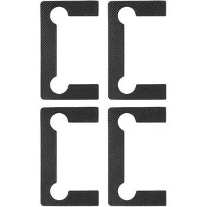 4Pcs Glass Hinge Gasket, Shower Doors Hinge Plastic Glass Hinge Replacement Parts Gasket Glass Hinge for Glass Door Cupboard Showcase Cabinet Door, Black