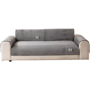 Nordic Style Cartoon Embroidered Sofa Cushion, Soft Chenille Fabric, All-Season Easy Care, Pet-Friendly Sofa Protector Pad