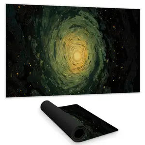 MWW C1DM1424N6JSD0 14 x 24 in. Swirling Gases Black Gaming Mat - Stylish