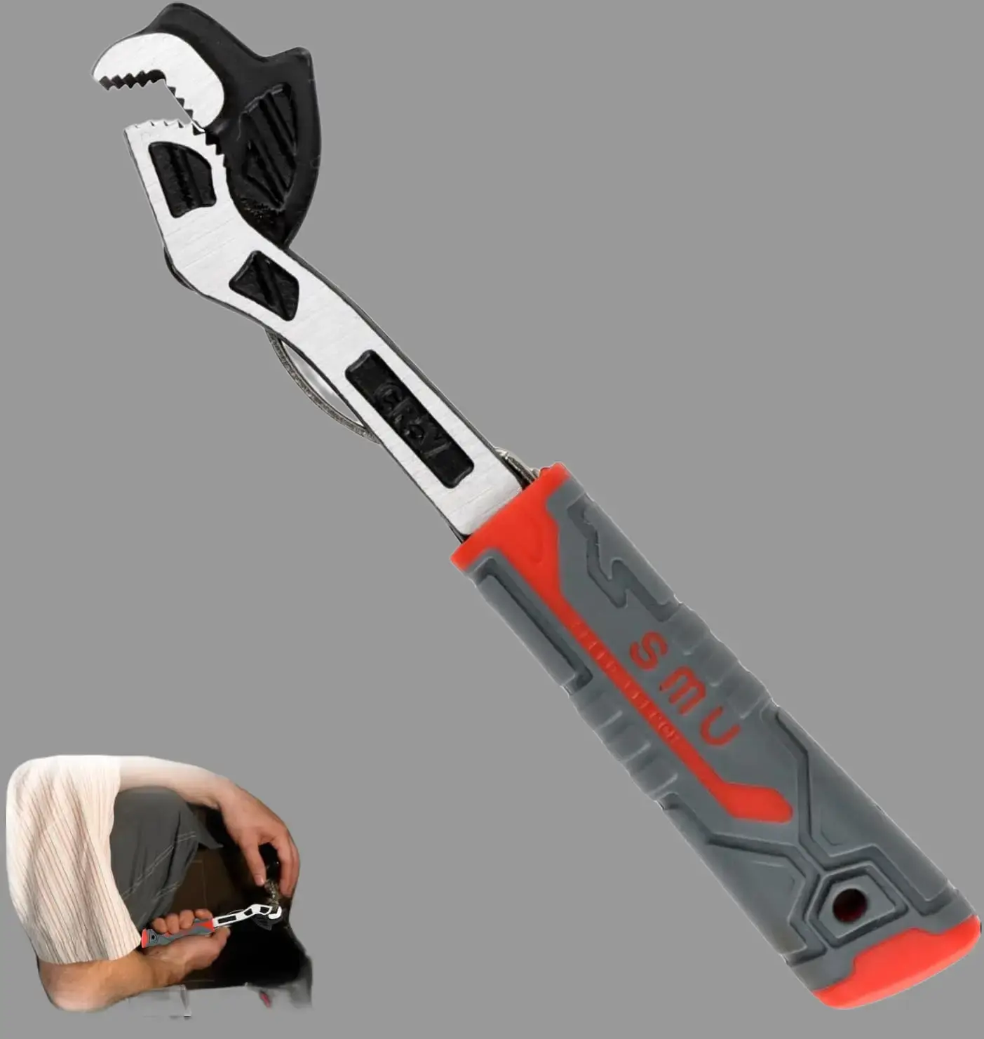 8-Inch Alloy Steel Self Adjusting Wrench - Self-Locking Jaw, Non-Slip Handle, Quick Size Adjustment, 6-8in Adjustable, Durable, for Mechanics, DIY Enthusiasts (Car Repairs)