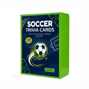 Soccer Trivia Cards Game, 200 Cards Fast-Paced Team Challenge, Fun Party Game for Family & Friends, Perfect Gift for Kids & Adults, Easy to Learn Football Quiz Game