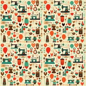 Vintage Sewing Machines Pattern 2 Quilting Cotton Fabric