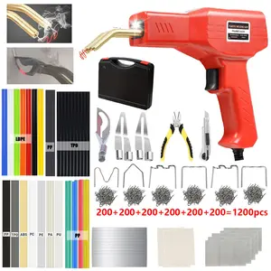 Plastic Welder Upgraded Hot Cutting Knife Head 2 In 1 Plastic Welding Kit 1200Pcs Hot Stapler Plastic Repair Kit With 100Pcs Plastic Welding Rods And 6 Types Staples Repair For Car Bumper Most Plastic