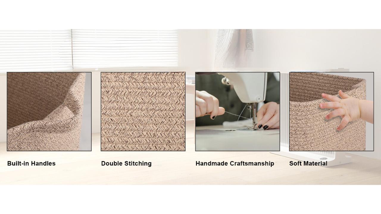 65L Large Cotton Rope Woven Blanket Storage Basket for Baby Room and Living Room Organiser