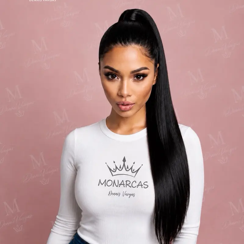 28” Dark Straight Ponytail | Silky | High Quality