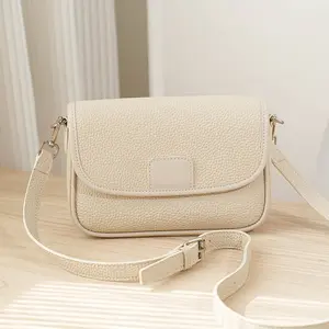1pc Solid Color PU Leather Women's Crossbody Small Square Bag, Litchi Grain Wear-Resistant & Scratch-Proof Adjustable Shoulder Strap, Soft Leather Texture Dual-Use Shoulder & Crossbody Carry, Minimalist Laid-Back Style Sleek Versatile Niche Unique Lightwe